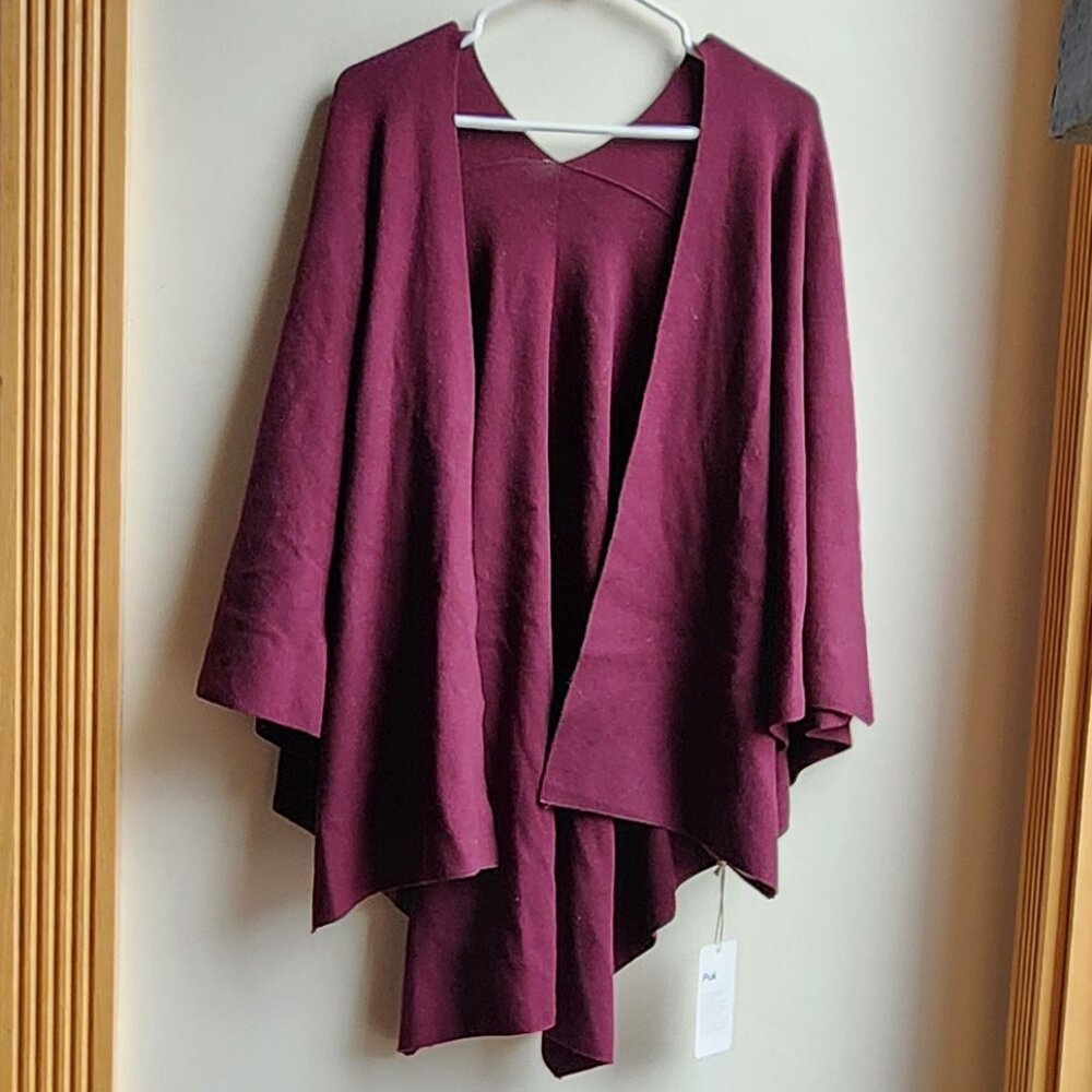 NWT Puli Purple Open Cape Style Sweater One Size